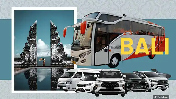 Rental bus di Bali kapasitas besar, dilengkapi fasilitas AC, hiburan, dan kursi empuk untuk kenyamanan perjalanan.